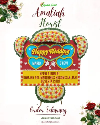 Karangan Papan Bunga Pernikahan di Sigentong